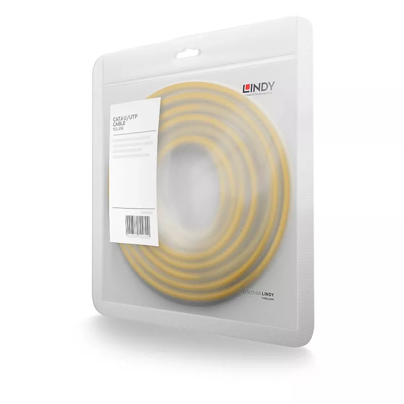Lindy 0.5m CAT6 U/UTP kabel sieciowy, żółty