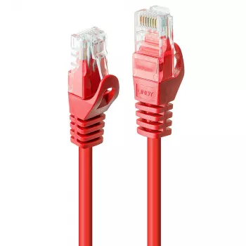 Kabel sieciowy Lindy Rj45/Rj45 CAT6 10m RJ-45 U/UTP Czerwony