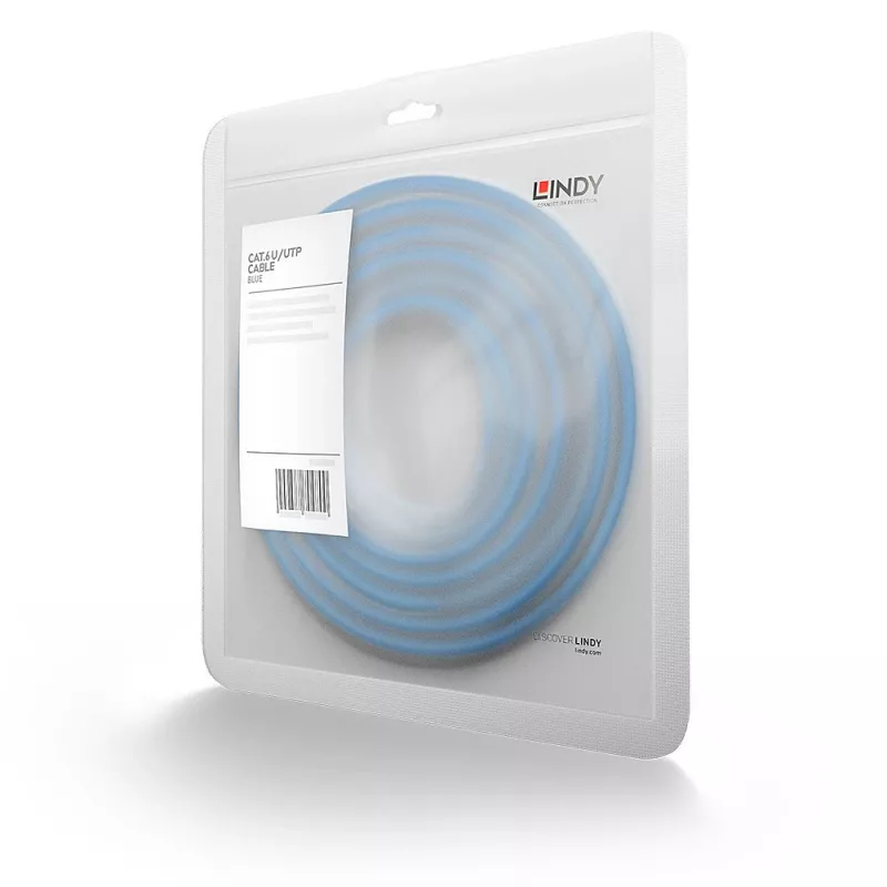 Kabel sieciowy Lindy 0,3m CAT6 U/UTP, niebieski