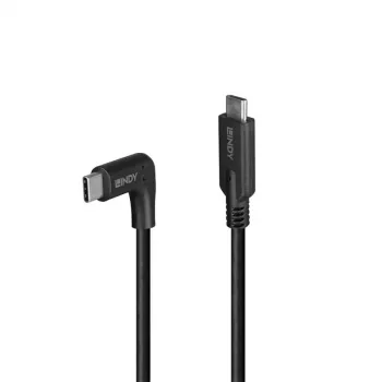 Kabel Lindy 1 m USB 3.2 Typ C, kąt prosty 90°, 10 Gb/s