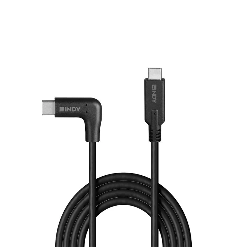 Kabel Lindy USB 3.2 Typ C 1,5 m, kąt 90°, 10 Gb/s