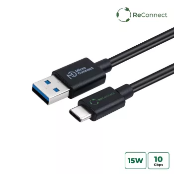 Microconnect ECO-USB3.2CA05 Kabel USB USB 3.2 Gen 2 (3.1 Gen 2) 0,5 m USB A USB C Czarny