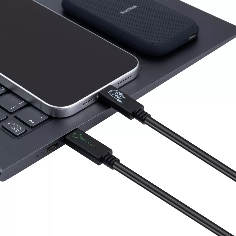 Microconnect ECO-USB3.2CC1.5 kabel USB USB 3.2 Gen 2x2 1.5 m USB C Czarny