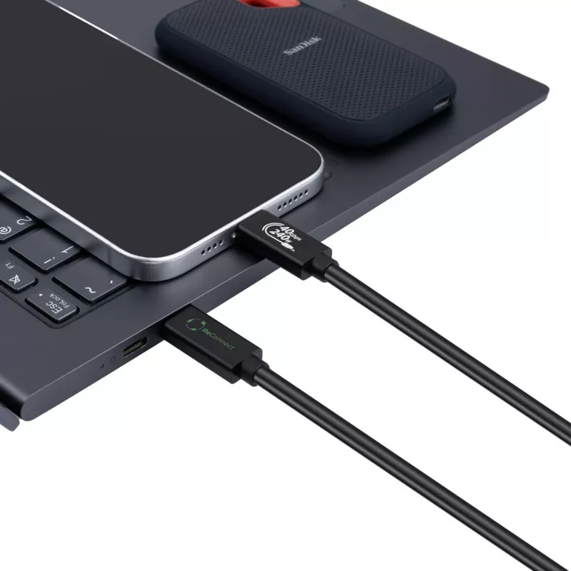 Kabel USB4 MicroConnect ReConnect ECO-USB4CC05 40 Gbps 100 W, USB-C do USB-C