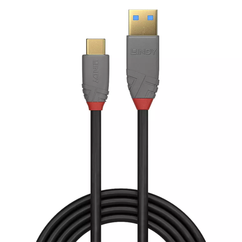 Lindy 3m USB 3.2 Type A to C kabel 5A PD Czarny