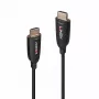 Kabel Lindy 100m hybrydowy światłowodowy HDMI 8K60 48 Gbit/s czarny