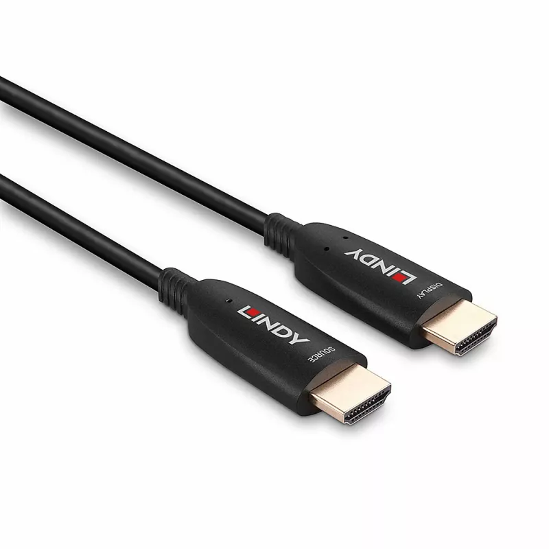 Kabel Lindy 100m hybrydowy światłowodowy HDMI 8K60 48 Gbit/s czarny