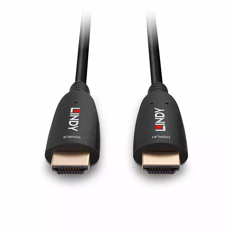 Kabel Lindy 100m hybrydowy światłowodowy HDMI 8K60 48 Gbit/s czarny