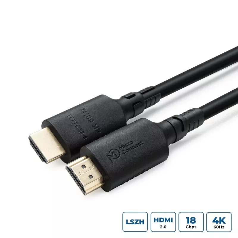 Kabel HDMI MicroConnect MC-HDM19191V2.0LSZH 4K, 2 m, Low Smoke Zero Halogen
