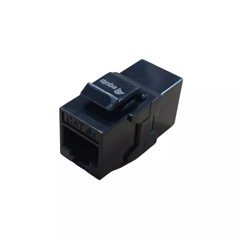 Keystone inline coupler EQUIP Cat.6A nieekranowany, RJ-45, płaska konstrukcja, czarny, 8 szt.