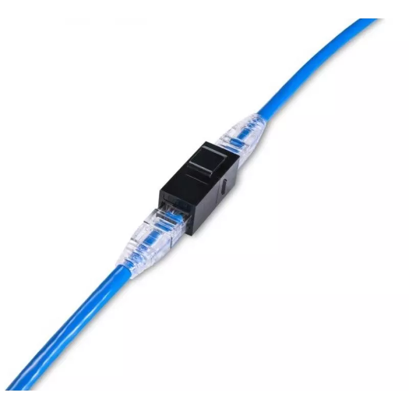 Keystone inline coupler EQUIP Cat.6A nieekranowany, RJ-45, płaska konstrukcja, czarny, 8 szt.