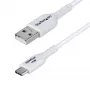 StarTech.com Kabel ładujący USB-A do USB-C o długości 1 m, ładowanie i synchronizacja, 3 A, USB 2.0, powłoka TPE - biały przewód ładujący USB