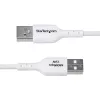 StarTech.com Kabel ładujący USB-A do USB-C o długości 1 m, ładowanie i synchronizacja, 3 A, USB 2.0, powłoka TPE - biały przewód ładujący USB