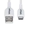 StarTech.com Kabel ładujący USB-A do USB-C o długości 1 m, ładowanie i synchronizacja, 3 A, USB 2.0, powłoka TPE - biały przewód ładujący USB