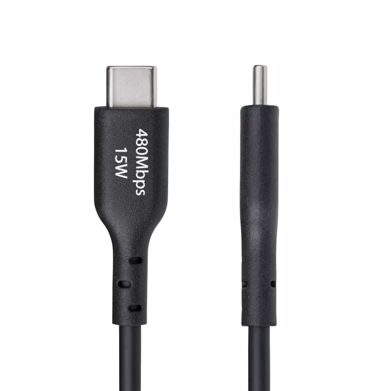 StarTech.com Kabel ładujący USB-A do USB-C o długości 1 m, ładowanie i synchronizacja, 3 A, USB 2.0, powłoka TPE – czarny przewód ładujący USB