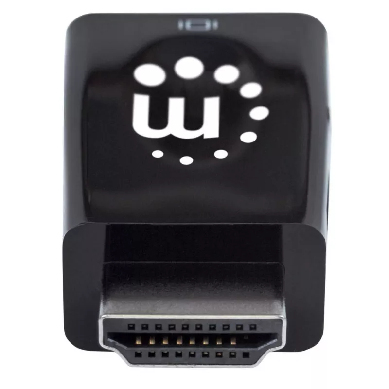 Manhattan HDMI do VGA (z audio) konwerter, 1080p, Męski na Żeński, port Micro-USB do zasilania, czarny, Trzyletnia gwarancja