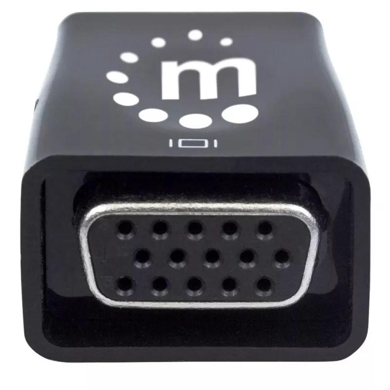 Manhattan HDMI do VGA (z audio) konwerter, 1080p, Męski na Żeński, port Micro-USB do zasilania, czarny, Trzyletnia gwarancja
