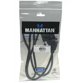 Kabel Manhattan HDMI na DVI-D 24+1, 1 m, męski na męski, czarny, Dual Link, kompatybilny z DVD-D, dożywotnia gwarancja, odpowiednik HDDVIMM1M