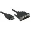 Kabel Manhattan HDMI na DVI-D 24+1, 1 m, męski na męski, czarny, Dual Link, kompatybilny z DVD-D, dożywotnia gwarancja, odpowiednik HDDVIMM1M