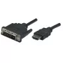 Kabel Manhattan HDMI na DVI-D 24+1, 1 m, męski na męski, czarny, Dual Link, kompatybilny z DVD-D, dożywotnia gwarancja, odpowiednik HDDVIMM1M
