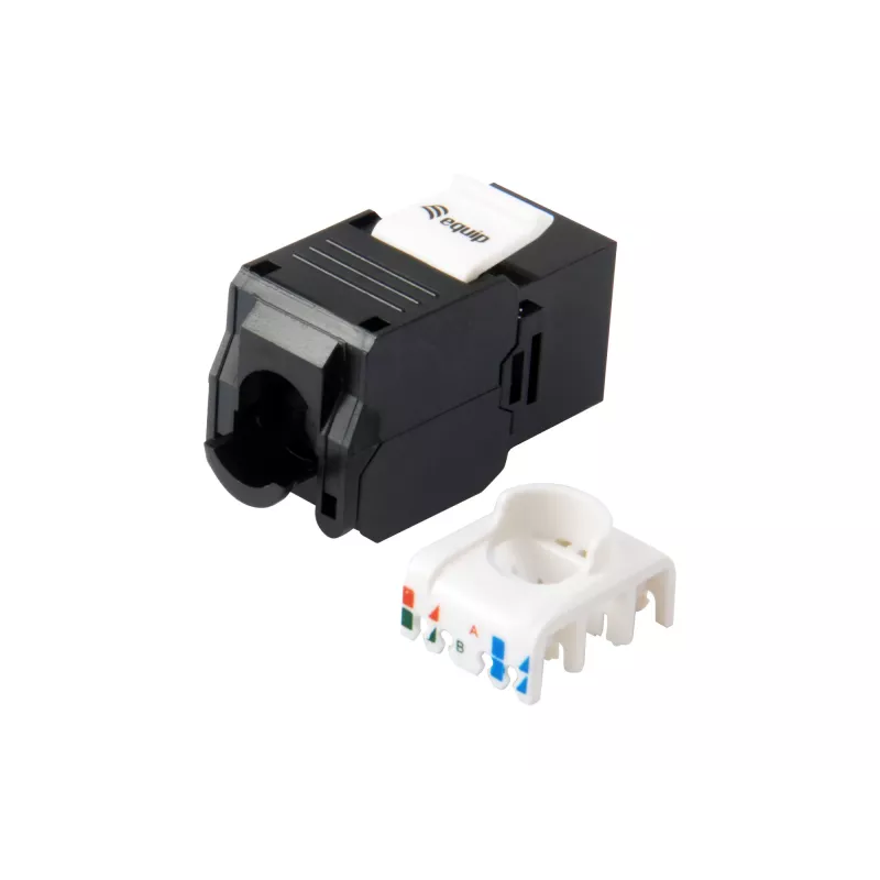 Equip Cat.6A Nieekranowane Złącze Keystone Beznarzędziowe, RJ-45, LSA, Czarny