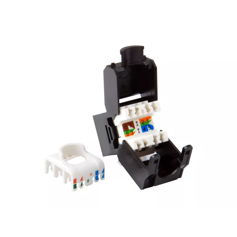 Equip Cat.6A Nieekranowane Złącze Keystone Beznarzędziowe, RJ-45, LSA, Czarny