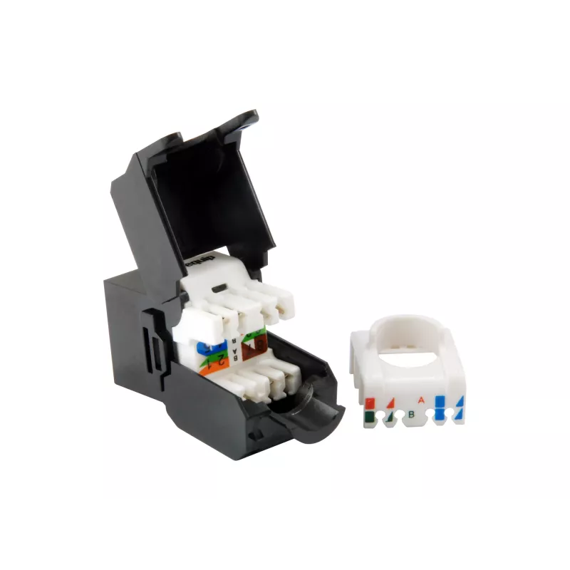Equip Cat.6A Nieekranowane Złącze Keystone Beznarzędziowe, RJ-45, LSA, Czarny