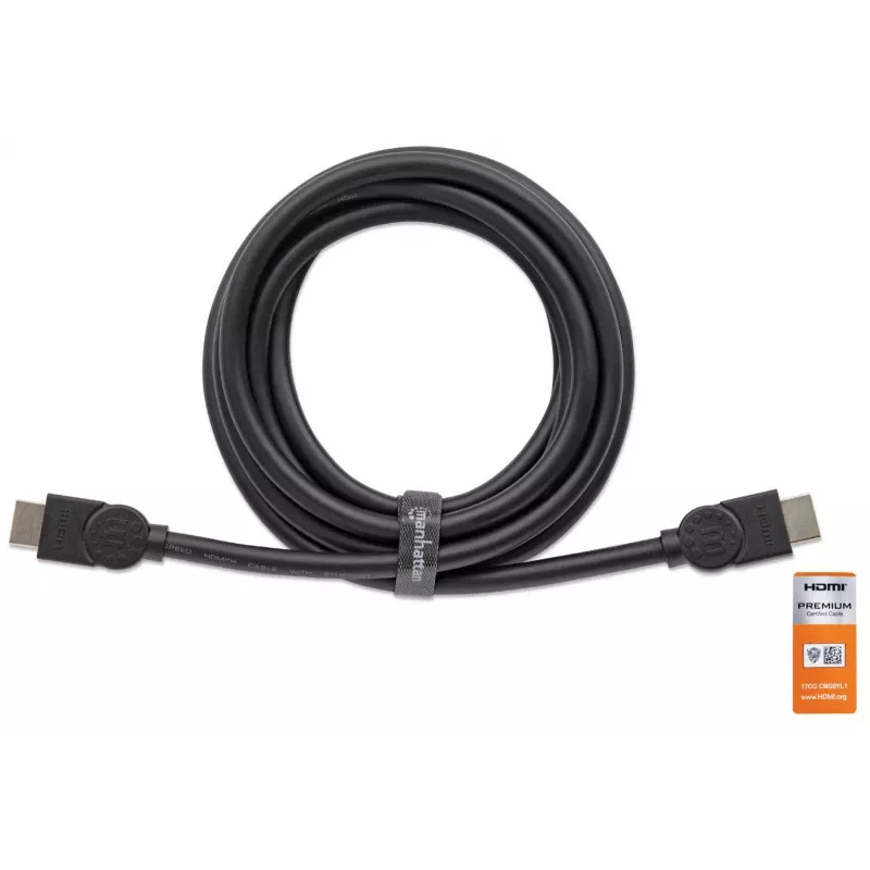 Kabel HDMI z Ethernetem Manhattan HDMM1MP 1m męski do męskiego czarny