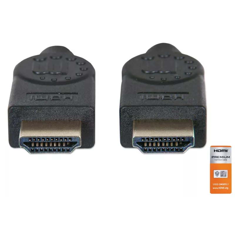 Kabel HDMI z Ethernetem Manhattan HDMM1MP 1m męski do męskiego czarny