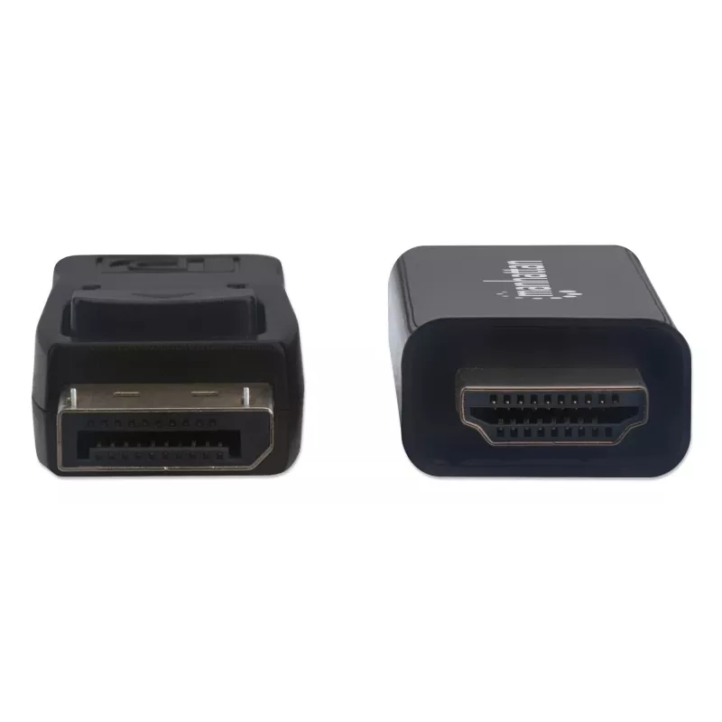 Manhattan DisplayPort 1.1 do HDMI Kabel, 1080p@60Hz, 1,8m, Męski do Męskiego, DP z zatrzaskiem, Czarny, Nie dwukierunkowy, Trzyletnia gwarancja