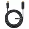 Manhattan DisplayPort 1.1 do HDMI Kabel, 1080p@60Hz, 1,8m, Męski do Męskiego, DP z zatrzaskiem, Czarny, Nie dwukierunkowy, Trzyletnia gwarancja