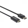 Kabel Manhattan DisplayPort 1.2 do HDMI, 4K@60Hz, 1,8m, Męski do Męskiego, DP z zatrzaskiem, Czarny, Nie dwukierunkowy, Trzyletnia gwarancja, Odpowiednik 6F-DP-HDMI-4K60-HDR (z wyjątkiem długości o 20 cm krótszej)