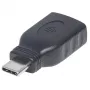 Manhattan Adapter USB-C na USB-A, Męski na Żeński, 5 Gb/s (USB 3.2 Gen1 znany jako USB 3.0), SuperSpeed USB, Czarny, Dożywotnia Gwarancja, Odpowiednik USB31CAADG
