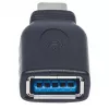 Manhattan Adapter USB-C na USB-A, Męski na Żeński, 5 Gb/s (USB 3.2 Gen1 znany jako USB 3.0), SuperSpeed USB, Czarny, Dożywotnia Gwarancja, Odpowiednik USB31CAADG