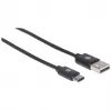 Kabel Manhattan USB-C do USB-A, 2 m, męski do męskiego, czarny, 480 Mbps (USB 2.0), Hi-Speed USB, dożywotnia gwarancja, odpowiednik USB2AC2M