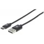 Kabel Manhattan USB-C do USB-A, 3 m, męski do męskiego, 480 Mbps (USB 2.0), Hi-Speed USB, czarny, dożywotnia gwarancja