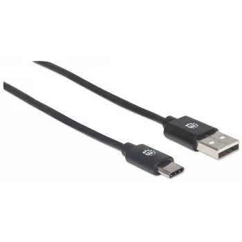 Kabel Manhattan USB-C do USB-A, 3 m, męski do męskiego, 480 Mbps (USB 2.0), Hi-Speed USB, czarny, dożywotnia gwarancja