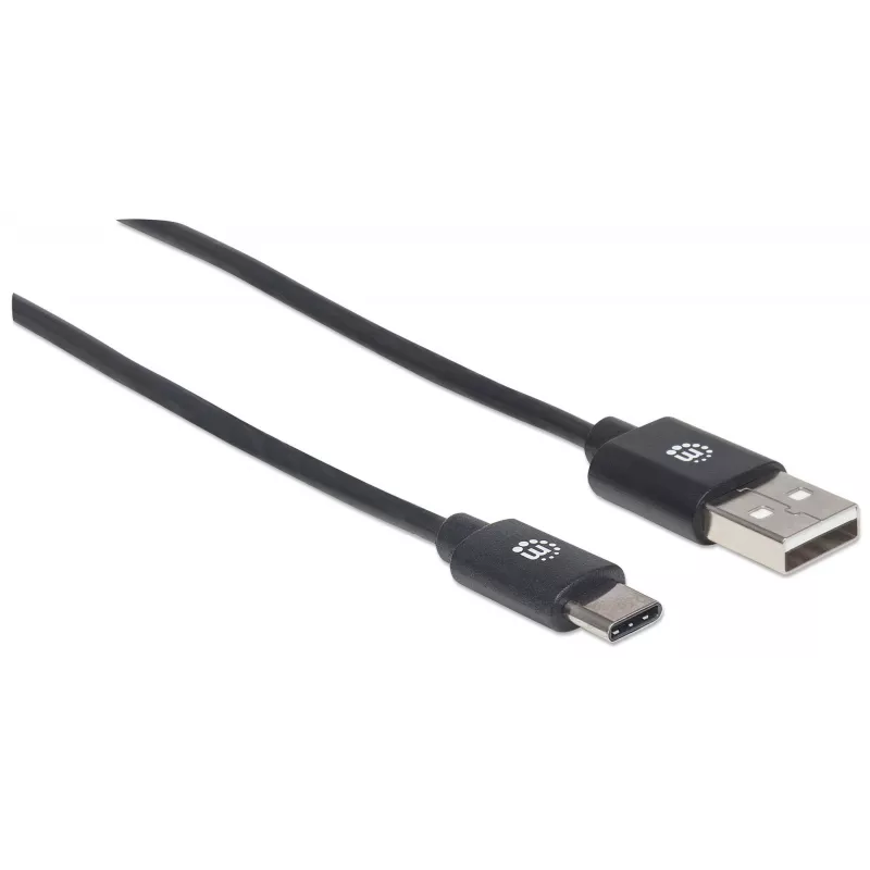 Kabel Manhattan USB-C do USB-A, 3 m, męski do męskiego, 480 Mbps (USB 2.0), Hi-Speed USB, czarny, dożywotnia gwarancja