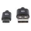 Kabel Manhattan USB-C do USB-A, 3 m, męski do męskiego, 480 Mbps (USB 2.0), Hi-Speed USB, czarny, dożywotnia gwarancja
