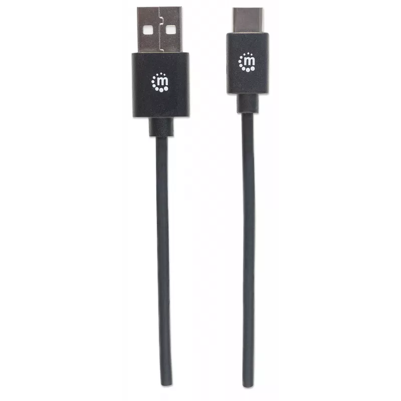 Kabel Manhattan USB-C do USB-A, 3 m, męski do męskiego, 480 Mbps (USB 2.0), Hi-Speed USB, czarny, dożywotnia gwarancja