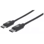 Kabel Manhattan USB-C na USB-C, 2 m, męski na męski, czarny, 480 Mb/s (USB 2.0), 3 A, Hi-Speed USB, dożywotnia gwarancja, odpowiednik USB2CC2M