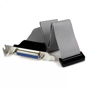 StarTech.com Niskoprofilowy 16-calowy adapter kablowy złącza portu równoległego z zaślepką – DB25 (żeński) do IDC26
