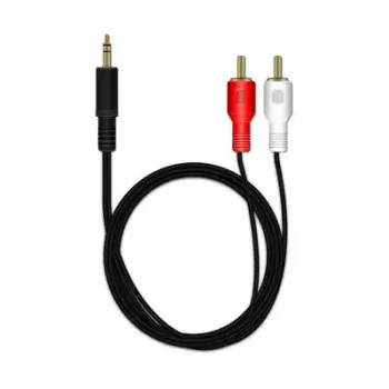 Kabel audio MediaRange MRCS164 1 m 2xRCA 3,5 mm czarny