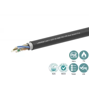 Kabel sieciowy Lanview LVN-CAT6PE-2FUTP RJ45 CAT6 305M czarny