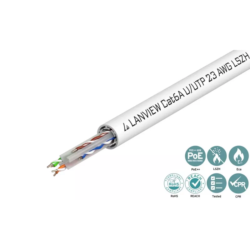 Lanview LVN122182 kabel sieciowy biały 500 m Cat6a U/UTP (UTP)