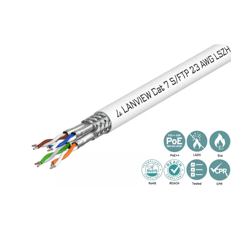 Lanview LVN122506 kabel sieciowy biały 500 m Cat7 SF/UTP (S-FTP)