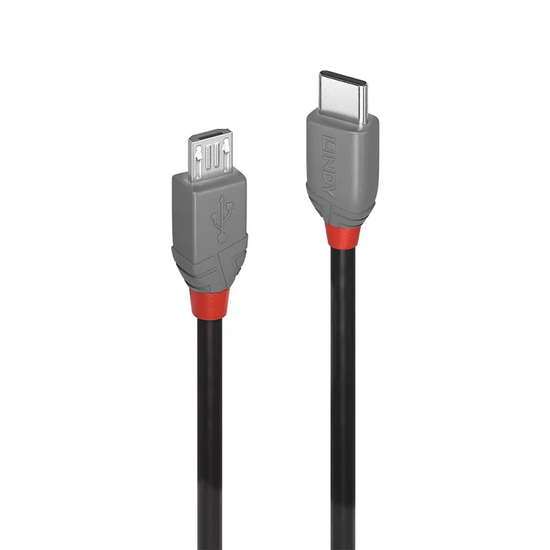 Lindy 2m USB 2.0 Type C do Micro-B Kabel, Linia Anthra