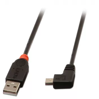 Kabel USB Lindy USB2.0 A/Mini-B 90 stopni 0,5m