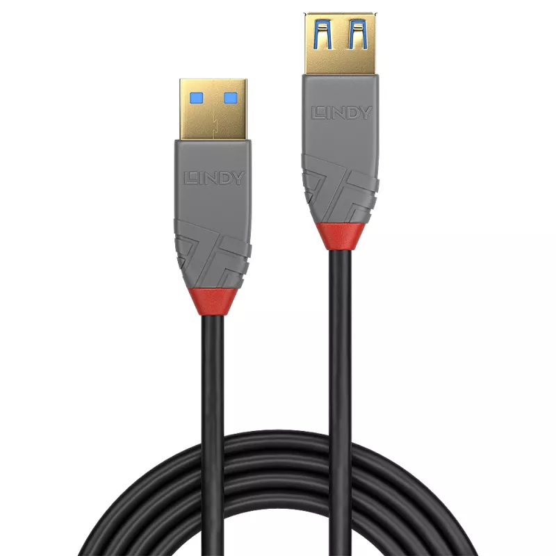 Kabel przedłużający Lindy 0,5 m USB 3.2 Typ A, 5 Gb/s, Linia Anthra