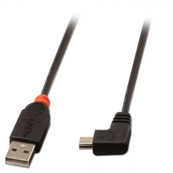 Lindy 1m USB 2.0 kabel - Type A to Mini-B, 90 Degree Right Angle